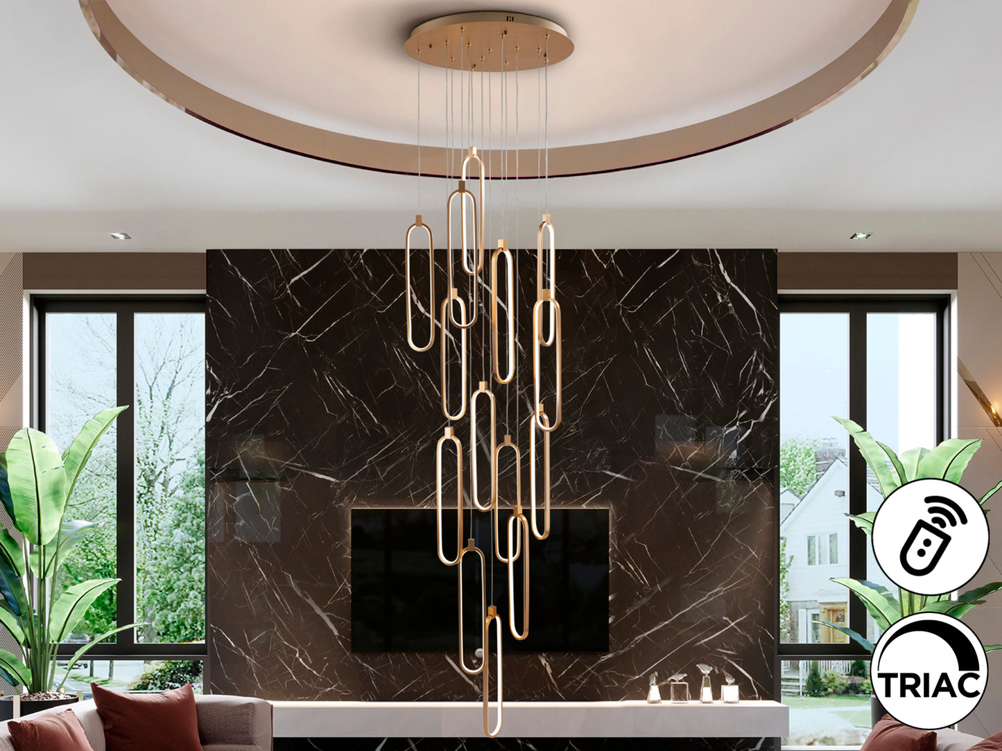 Lámpara de Techo LED Colette Oro Rosa - Schuller | luzguru.com