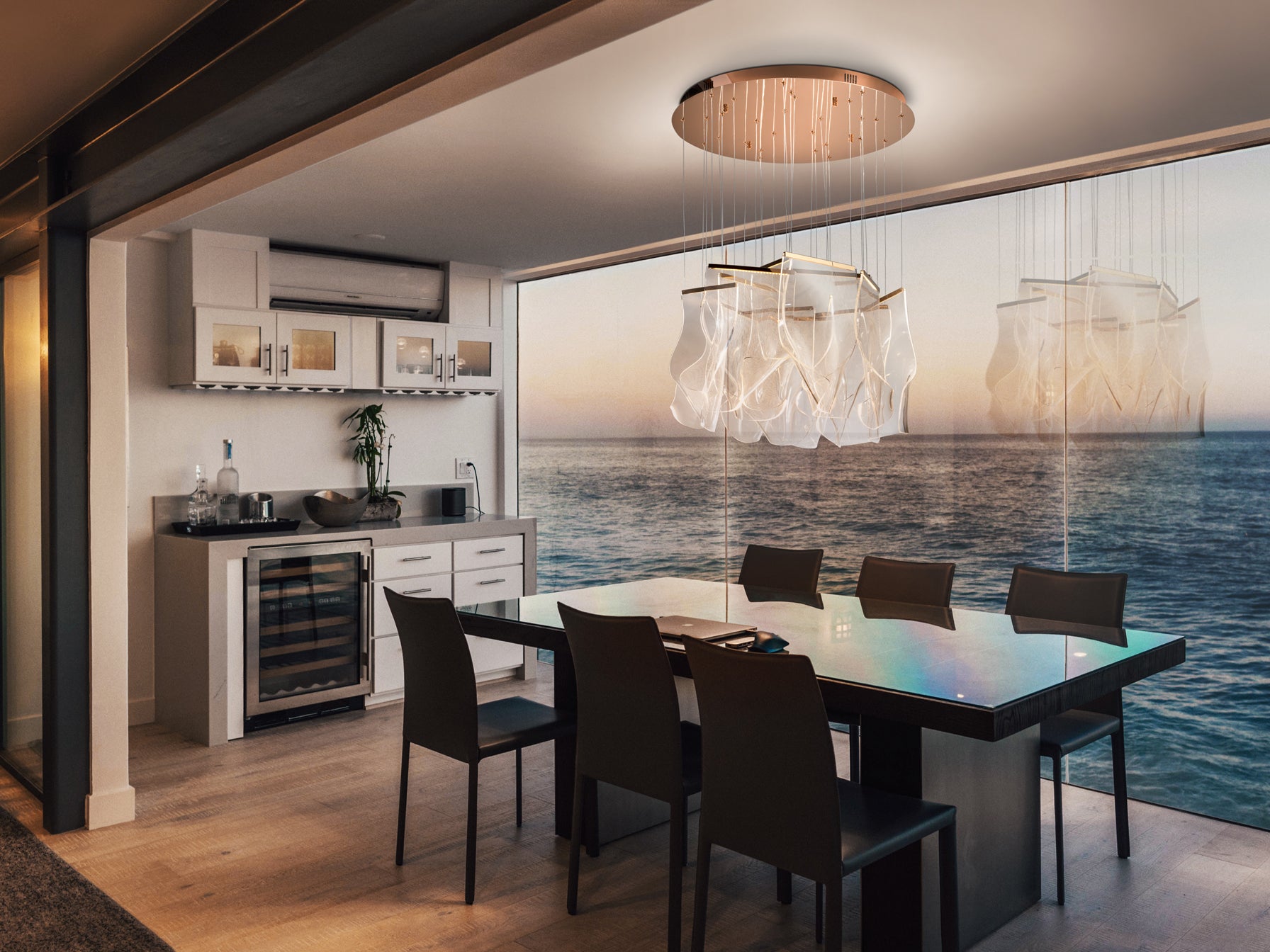 Lámpara de Techo LED Oro Rosa - Schuller Velos | luzguru.com