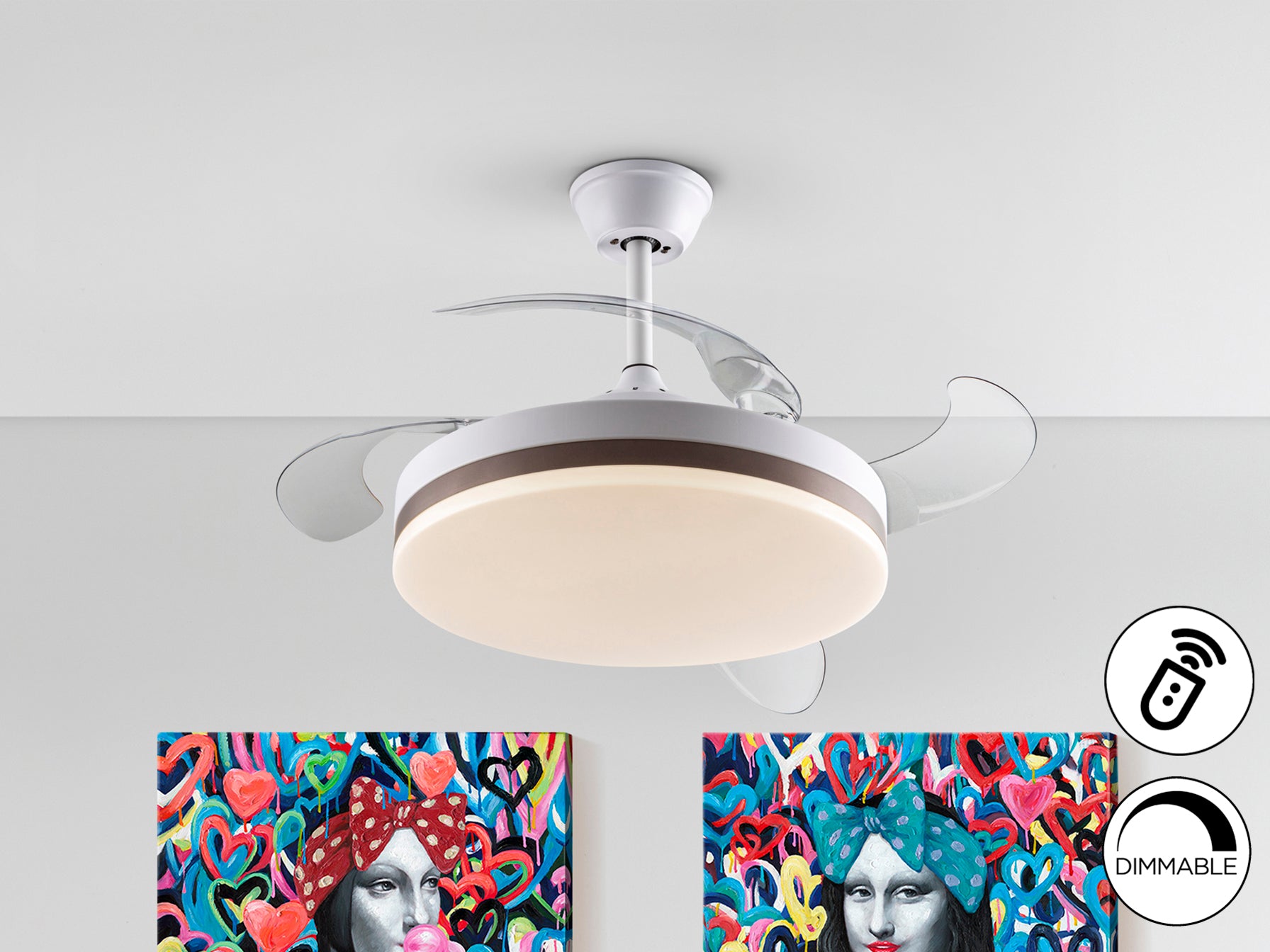 Ventilador Techo Schuller Vento - Blanco - Dimmable - luzguru.com