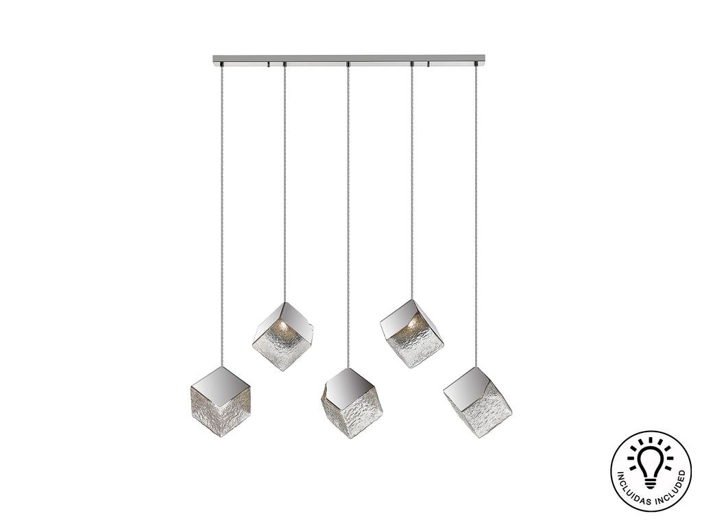 Lámpara de Techo Cromada Schuller Priscila - 5 Luces - luzguru.com