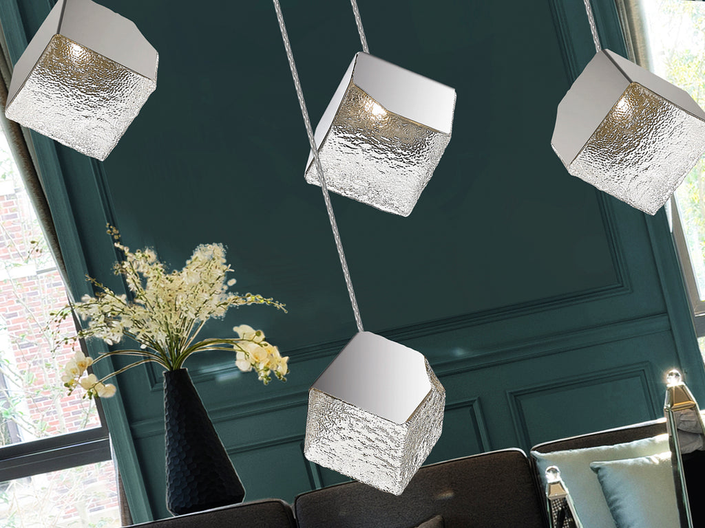 Lámpara Moderna Cromada 12 Luces - Schuller Priscila | luzguru.com