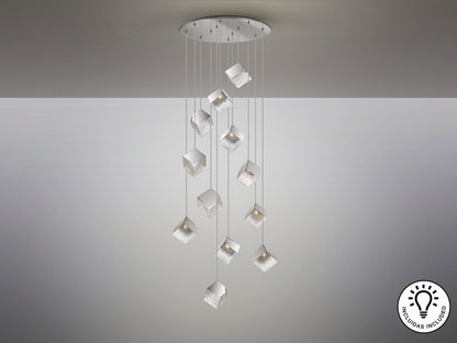 Lámpara Moderna Cromada 12 Luces - Schuller Priscila | luzguru.com