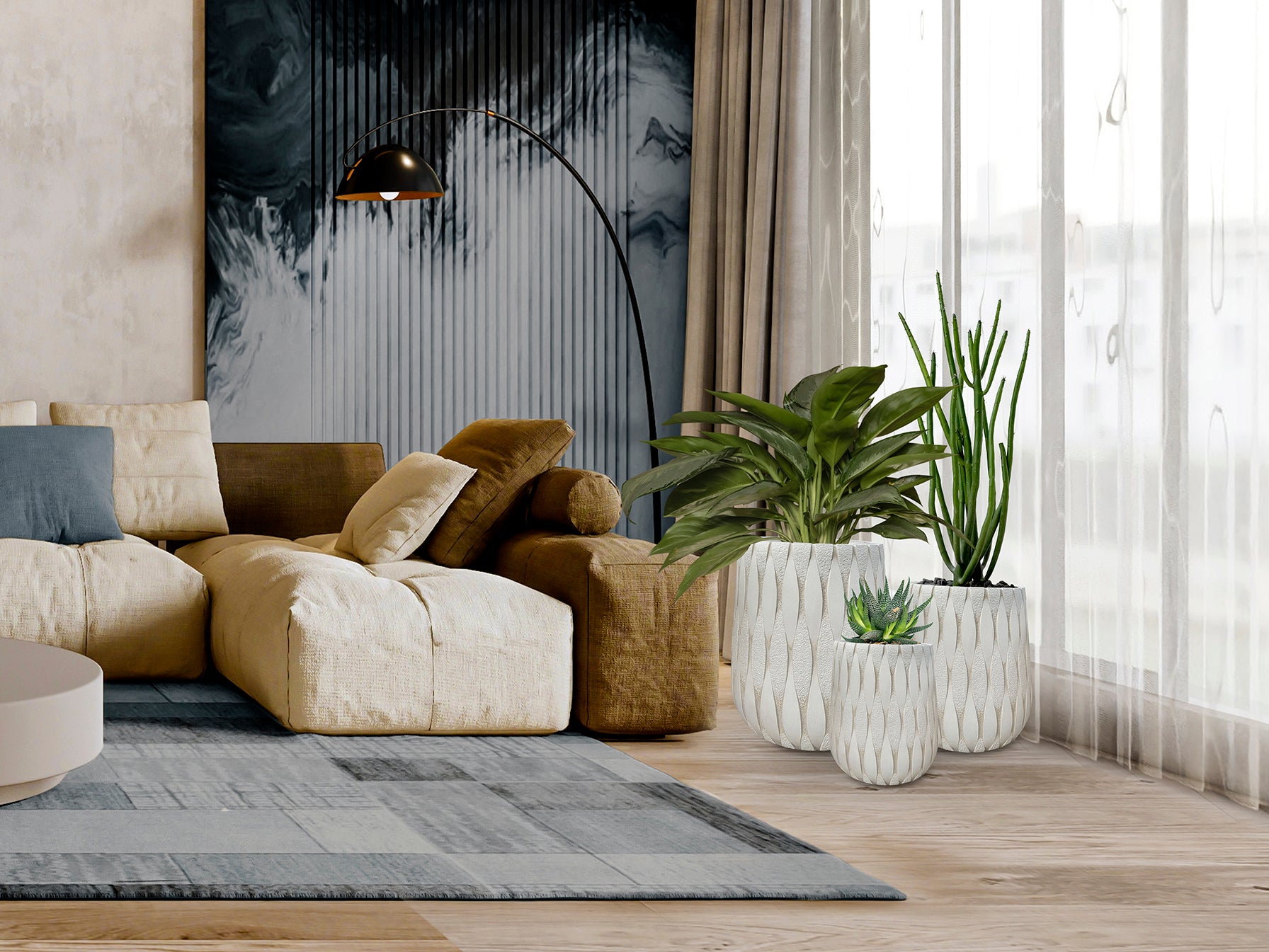 Maceteros Exterior Beige - Set 3 - Schuller Calidad Premium | luzguru.com