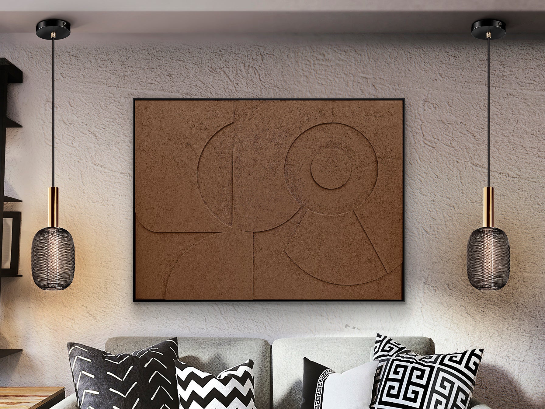 Bajorrelieve Moderno Schuller Morphos 90x120 - Negro | luzguru.com