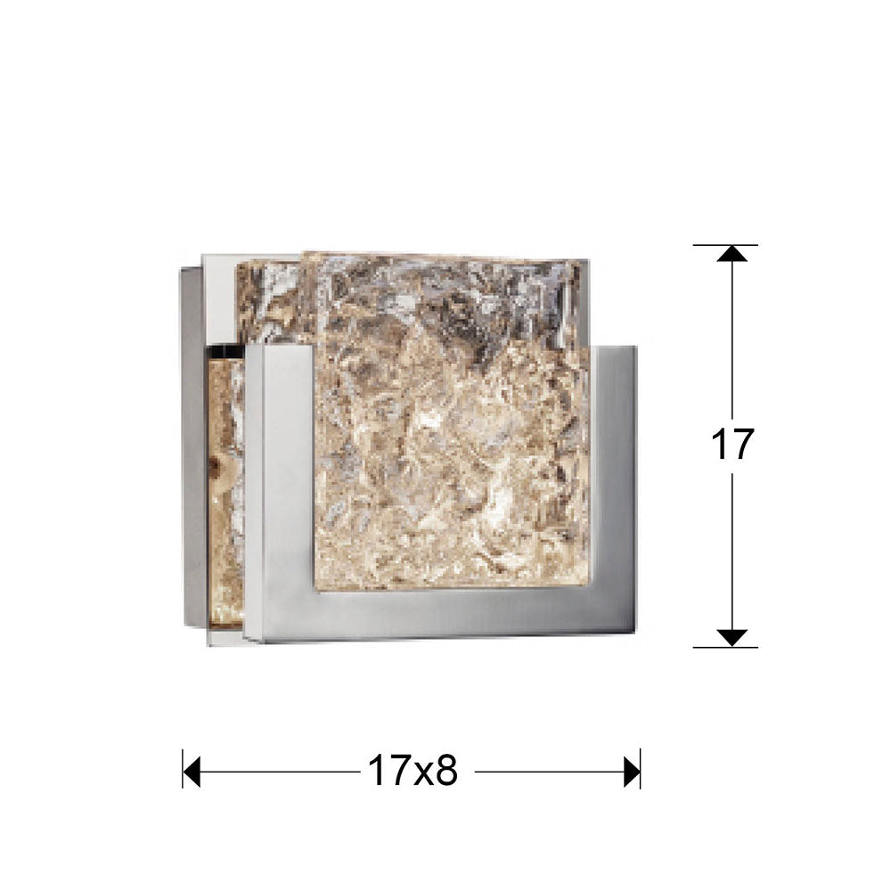 Medidas Aplique LED Schuller Piros 580833: 17x17x8 cm.  Florón 16x16x3 cm.
