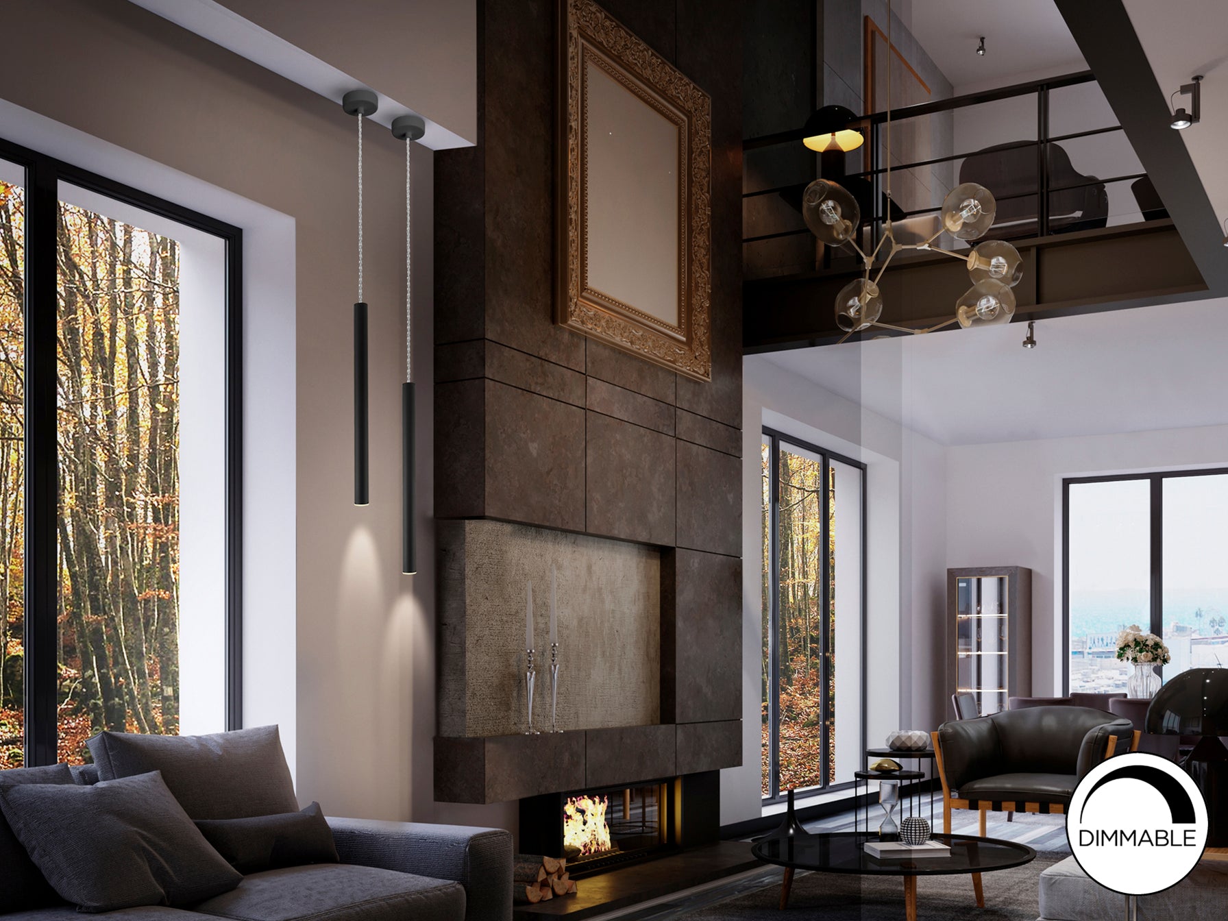 Lámpara LED Moderna Negra - Schuller Varas | luzguru.com