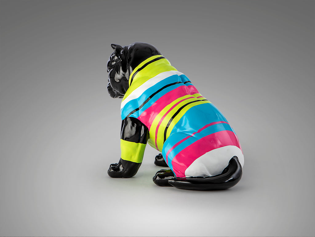 Figura decorativa Pitbull Schuller Rocky - Negra con Rayas | luzguru.com