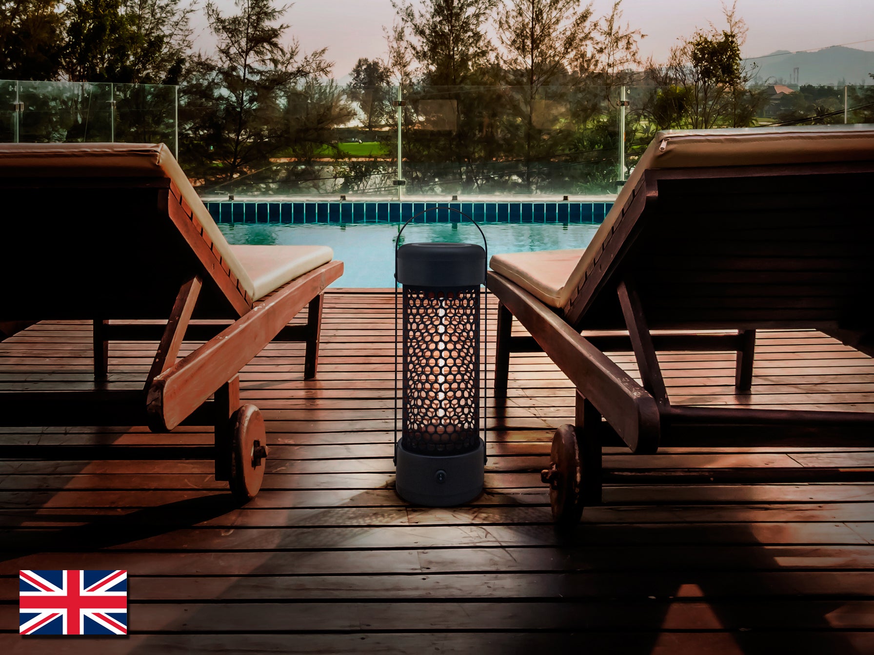 Estufa Farol Exterior Negra 1200W - Schuller - Calidad Premium | luzguru.com