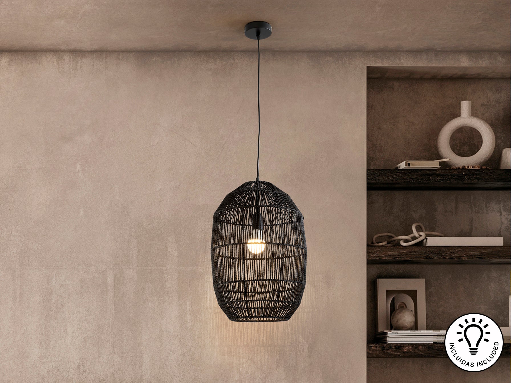 Lámpara de Techo Negra Tizne - Schuller - Diseño Elegante | luzguru.com