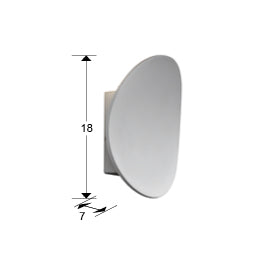 Aplique Schuller Ona 599542 Blanco: Medidas (18x7 cm), diseño minimalista.
