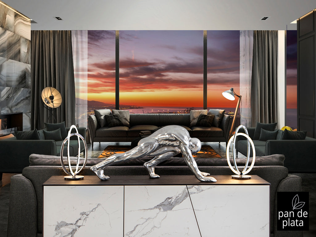 Figura Decorativa Asana Plata - Schuller - Calidad Premium | luzguru.com