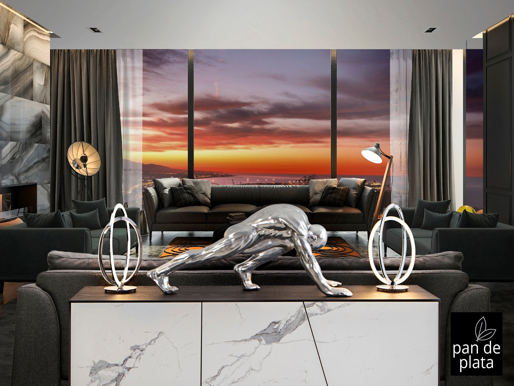 Figura Decorativa Asana Plata - Schuller - Calidad Premium | luzguru.com