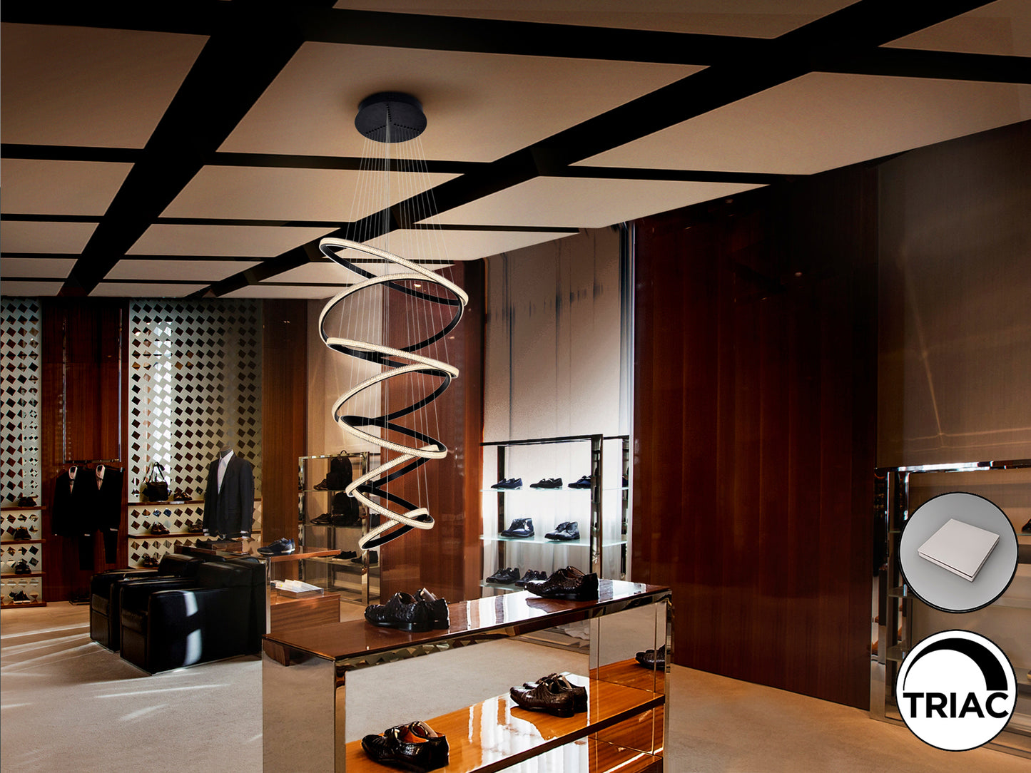 Lámpara Moderna Negra 8 Aros - Schuller Ring - Calidad Premium | luzguru.com