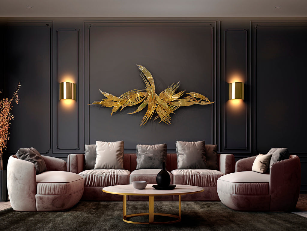 Escultura de Pared Moderna Dorado - Schuller Odisea | luzguru.com