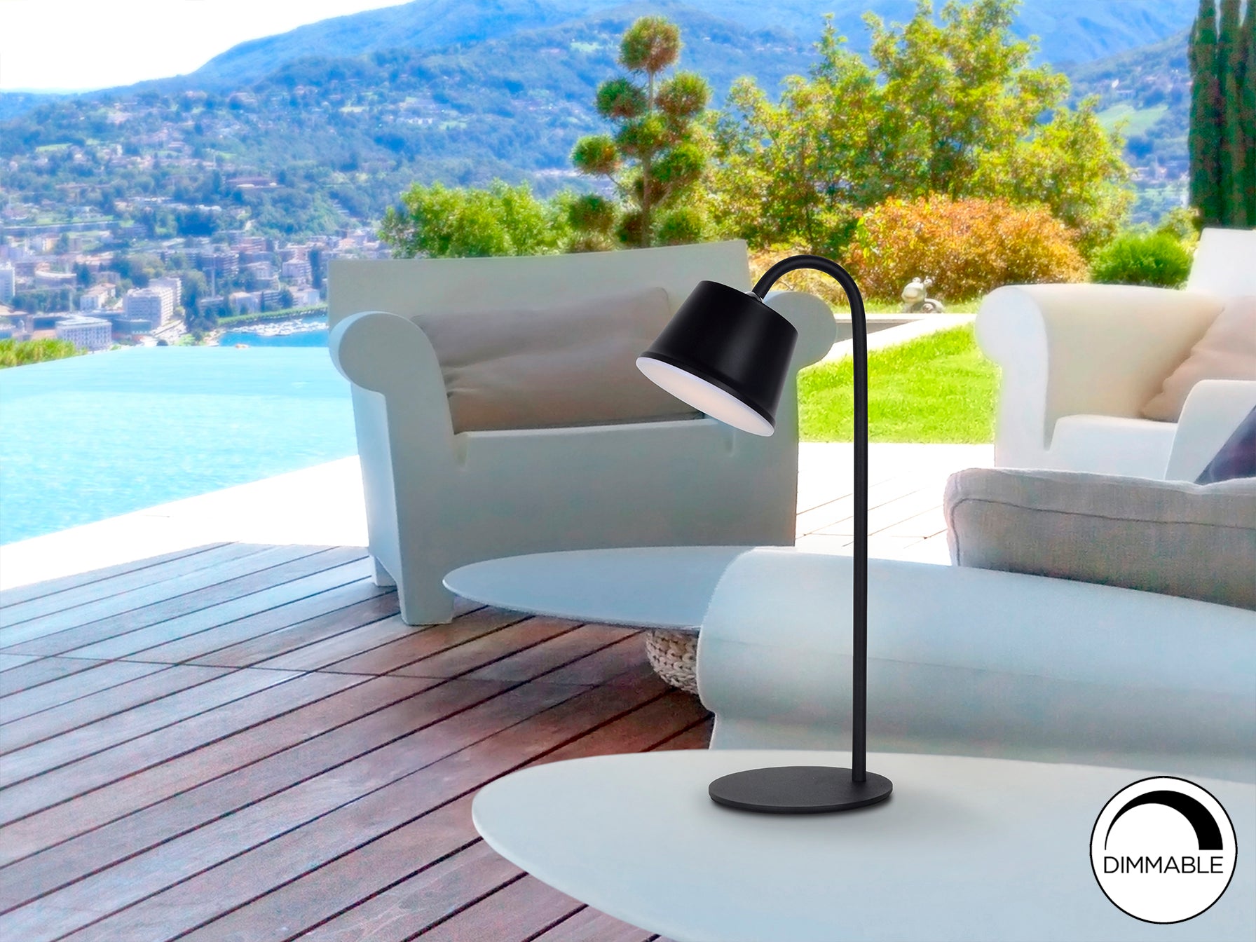 Sobremesa LED Negra Schuller Cuco - Iluminación Exterior | luzguru.com
