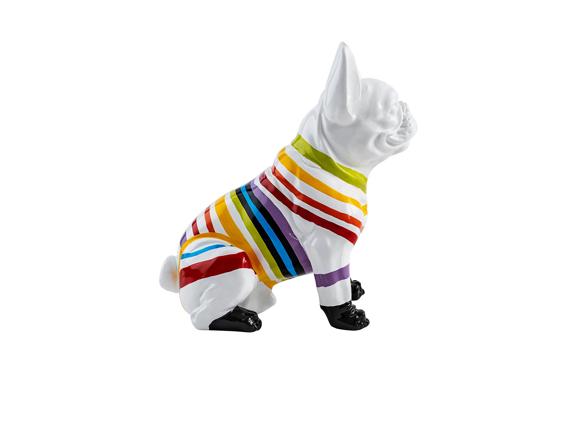 Figura Decorativa Bulldog Francés Schuller - Frenchi Blanco-Rayas | luzguru.com