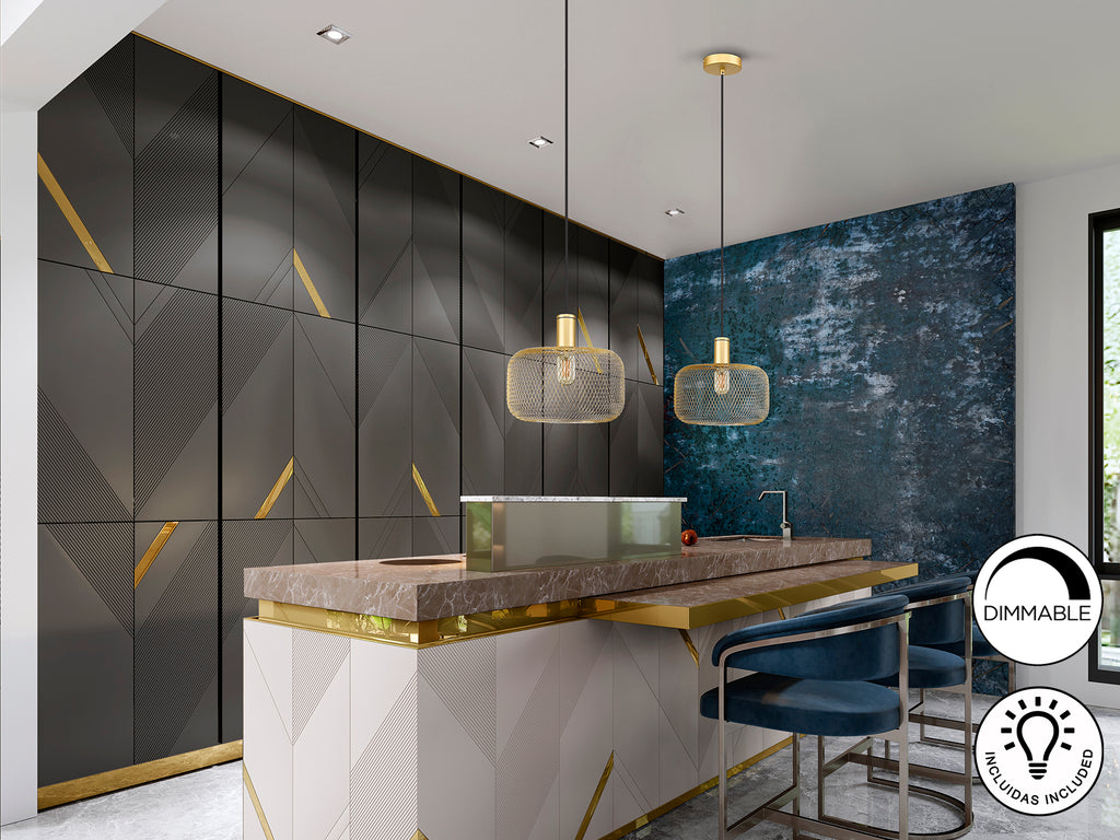 Lámpara de Metal Oro Osiris - Schuller - Calidad Premium | luzguru.com