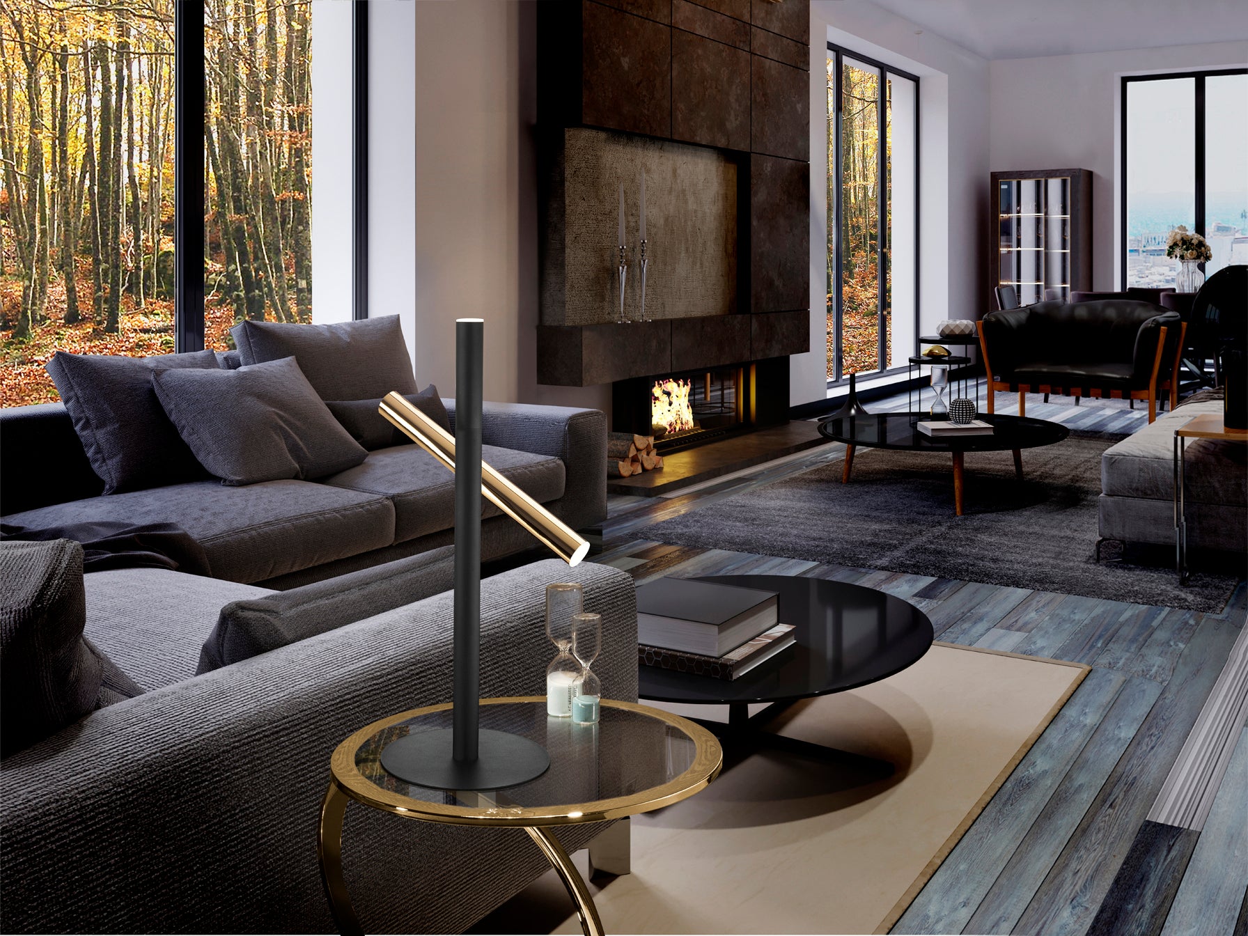 Sobremesa Varas Oro/Negro - Schuller Iluminación Moderna | luzguru.com