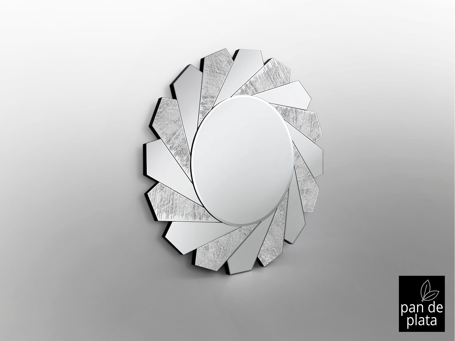 Schuller 678322 - Espejo Flavia Ø100cm Plata - luzguru.com