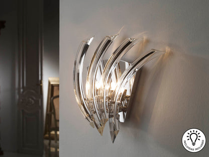 Aplique de Pared Schuller Eloise - Cromado y Cristal | luzguru.com