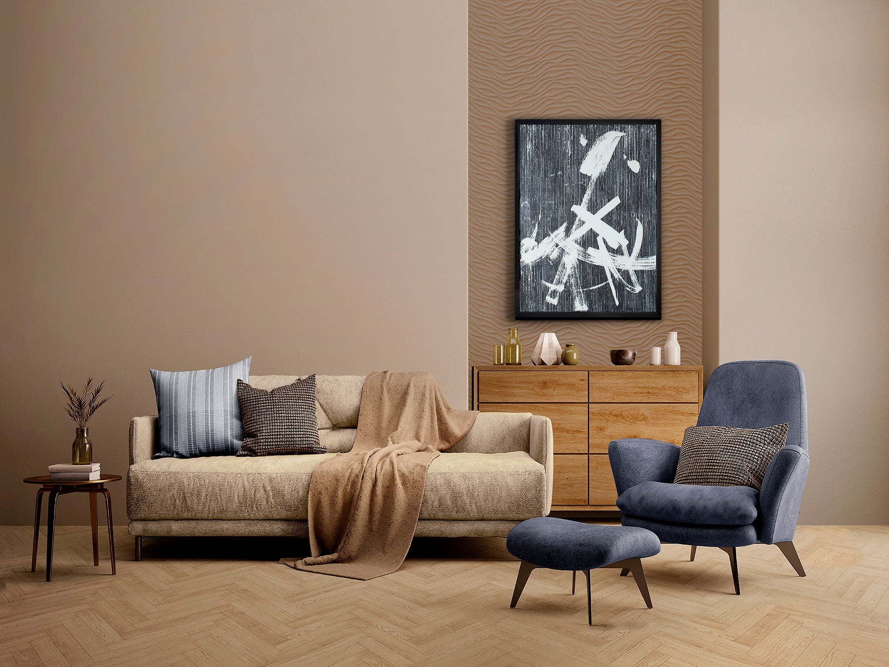 Cuadro Moderno Negro 75x100cm - Schuller Calidad Premium | luzguru.com