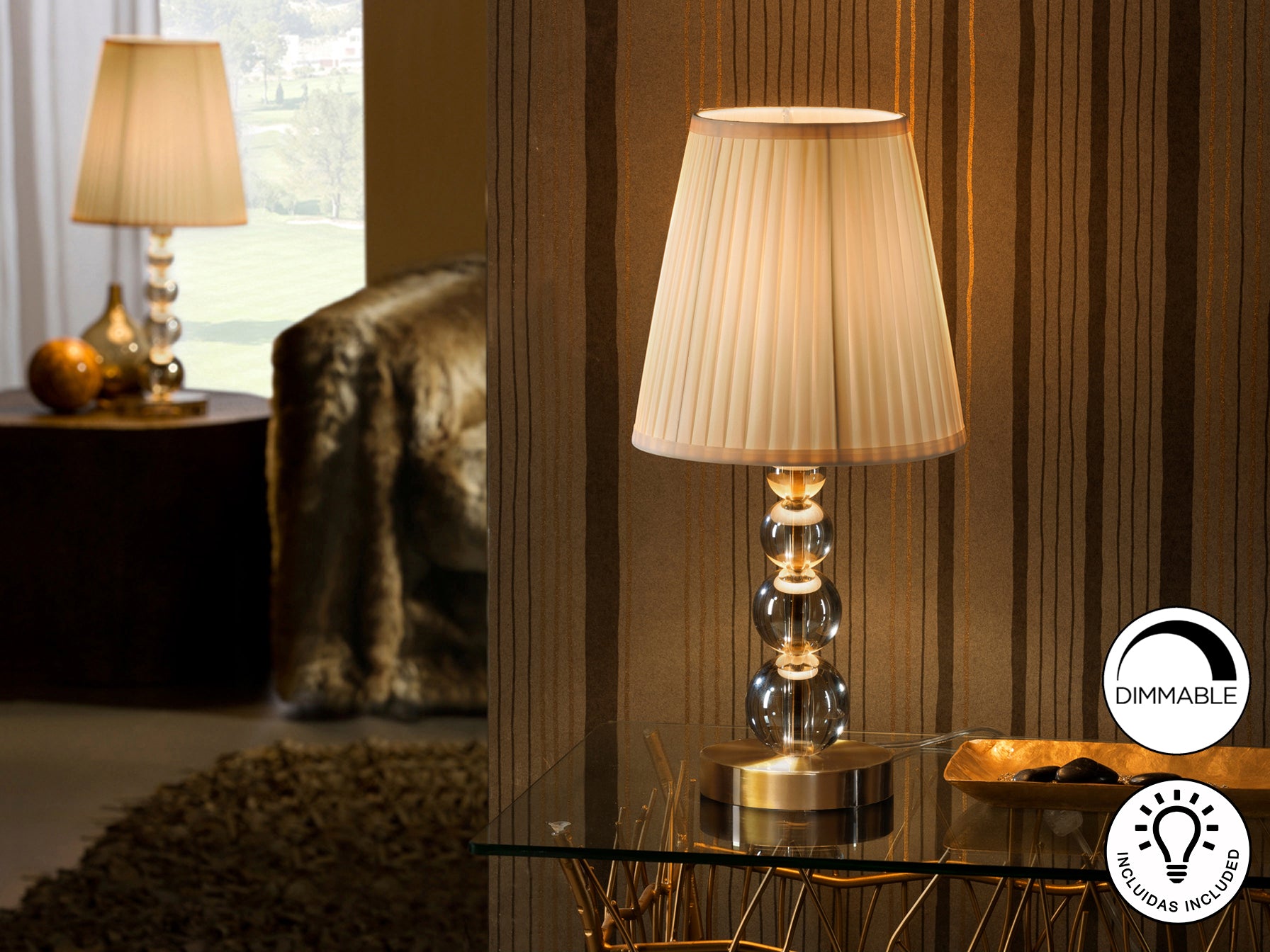 Sobremesa Schuller Mercury Champán - Iluminación elegante | luzguru.com