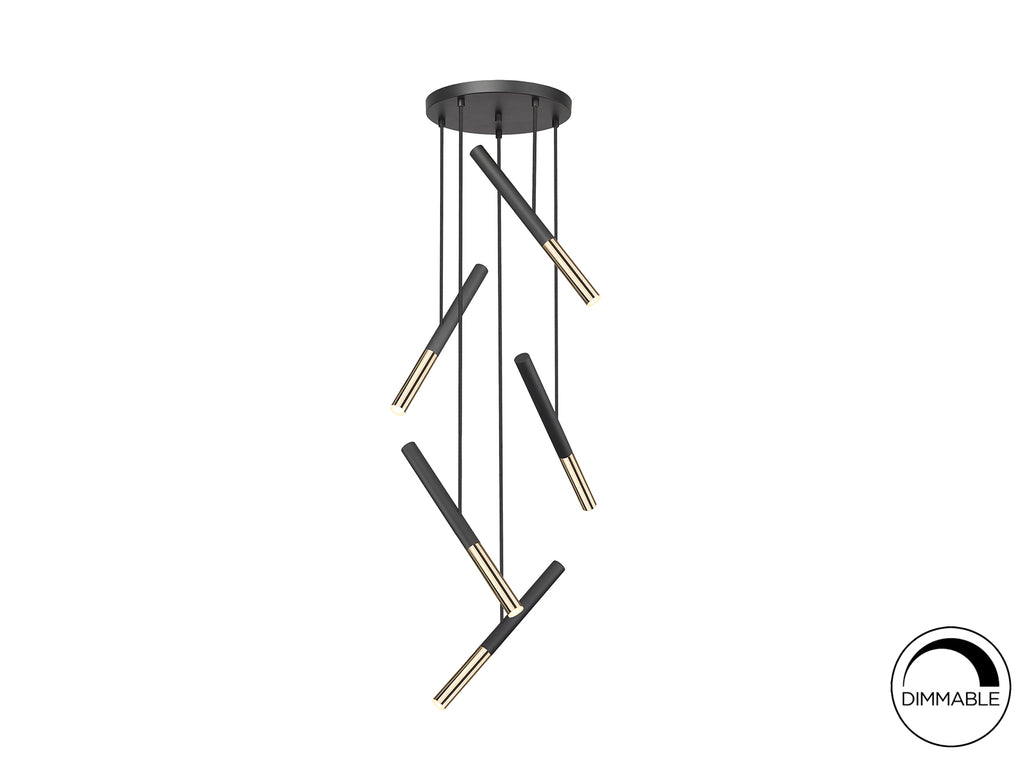 Lámpara Moderna Negro Oro - Schuller Edna - Calidad Premium | luzguru.com