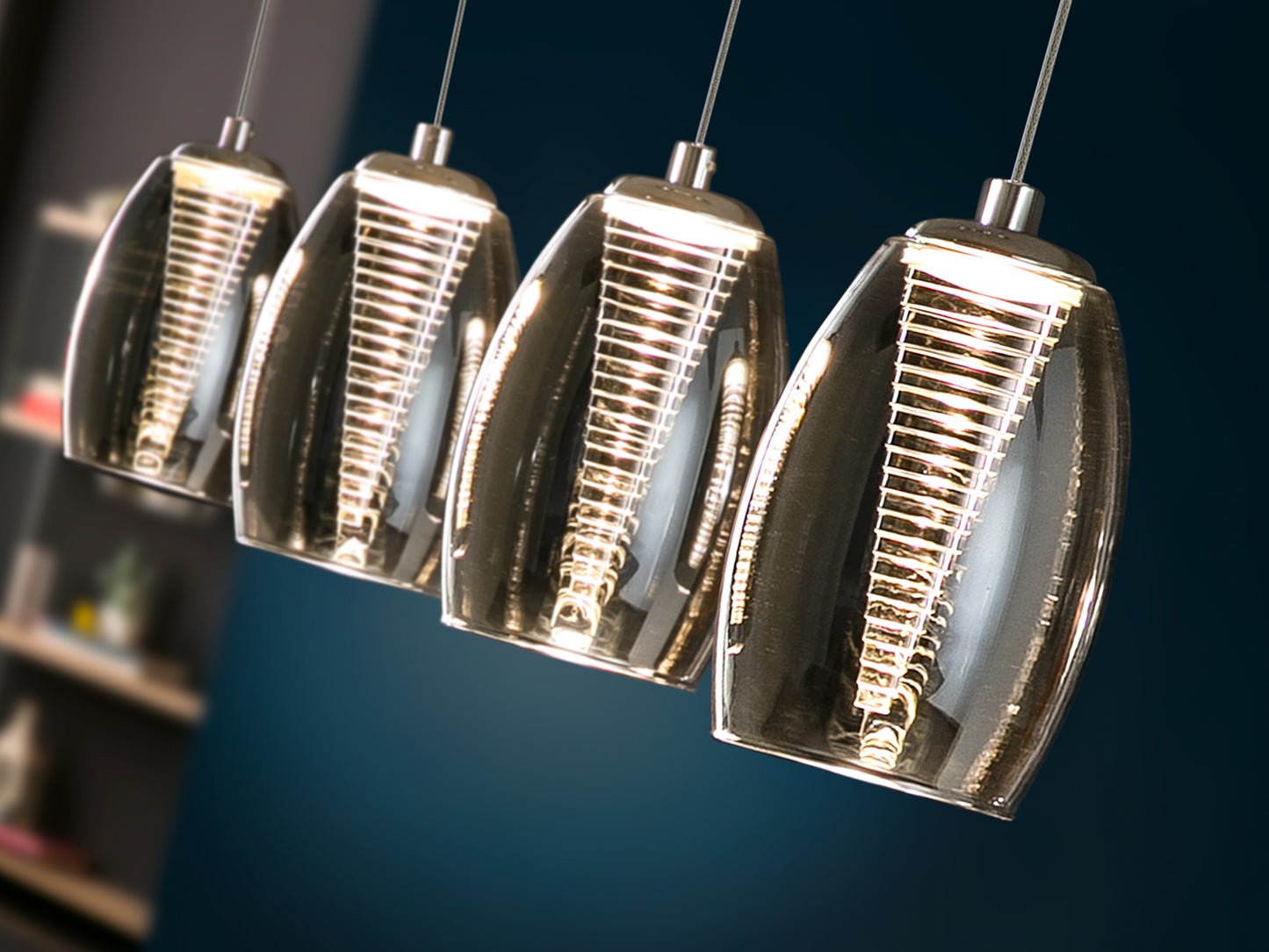 Lámpara Moderna Cromo 4 Luces - Schuller Nebula | luzguru.com