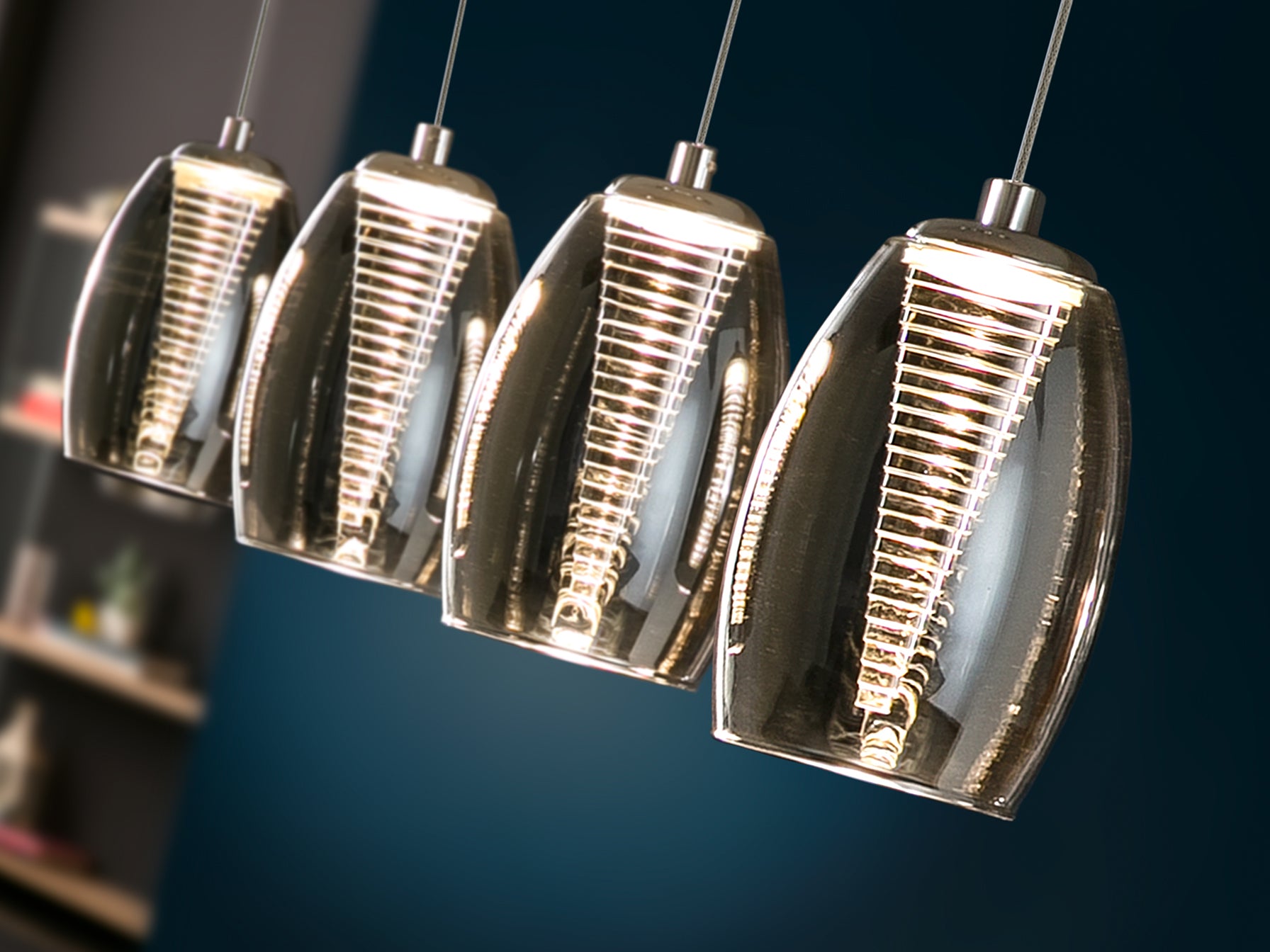 Lámpara Moderna Cromo 4 Luces - Schuller Nebula | luzguru.com