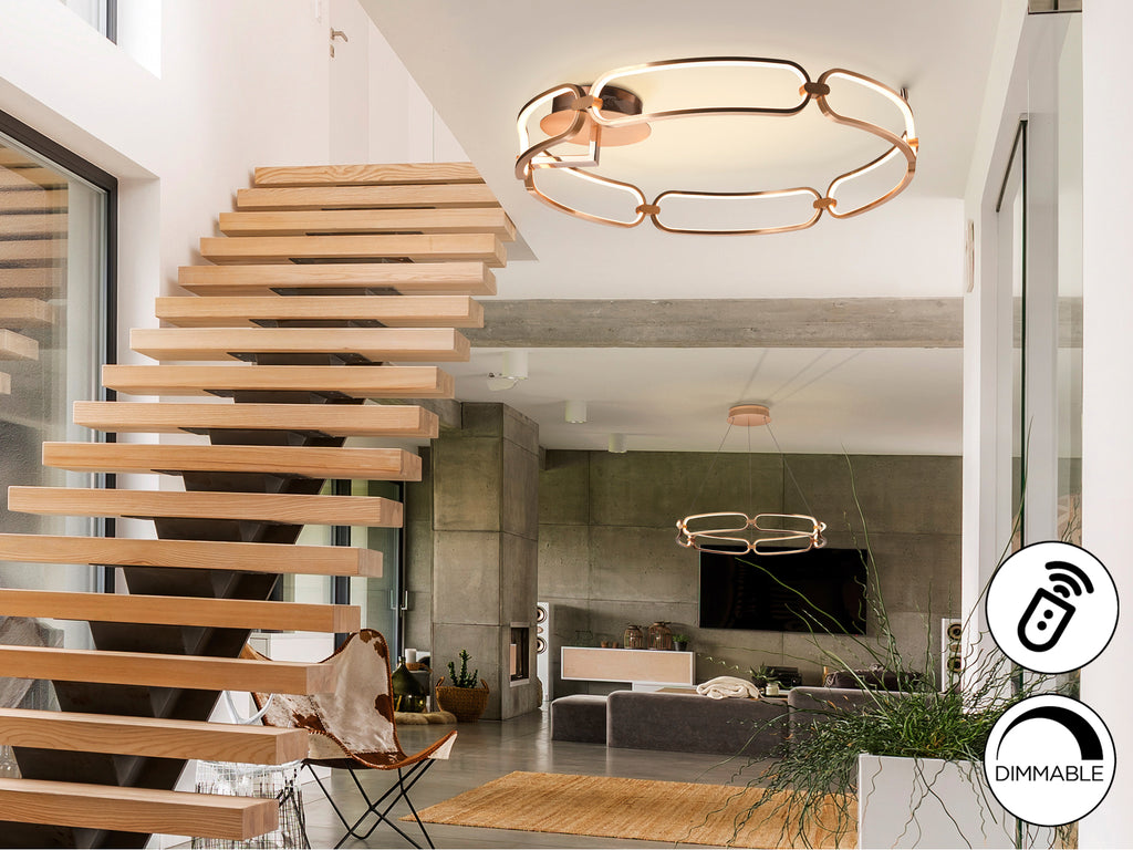 Plafón LED Schuller Colette Ø80 Oro Rosa - Diseño Moderno | luzguru.com