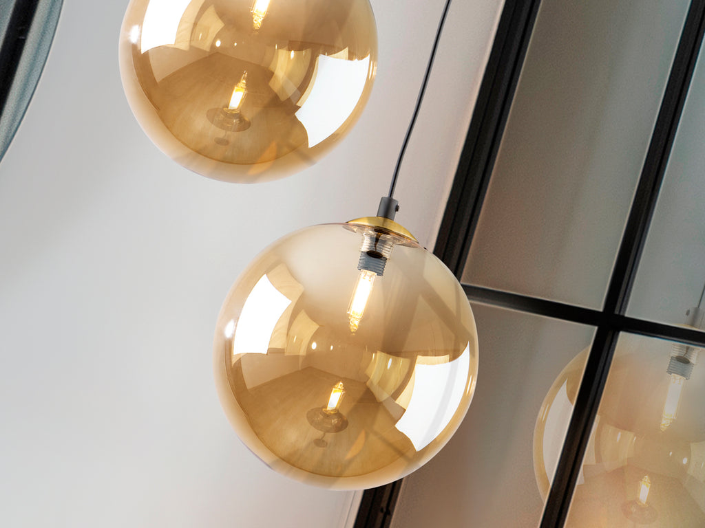 Lámpara Moderna Negro y Latón - Schuller Dark | luzguru.com