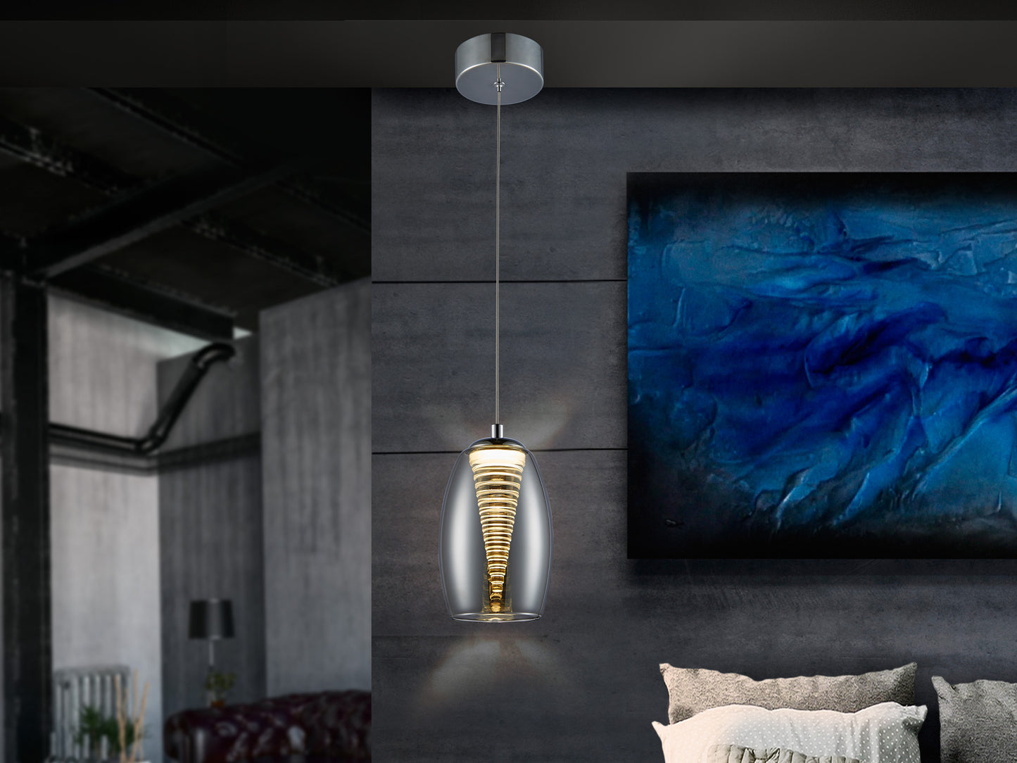 Lámpara Moderna Cromo - Schuller Nebula | luzguru.com