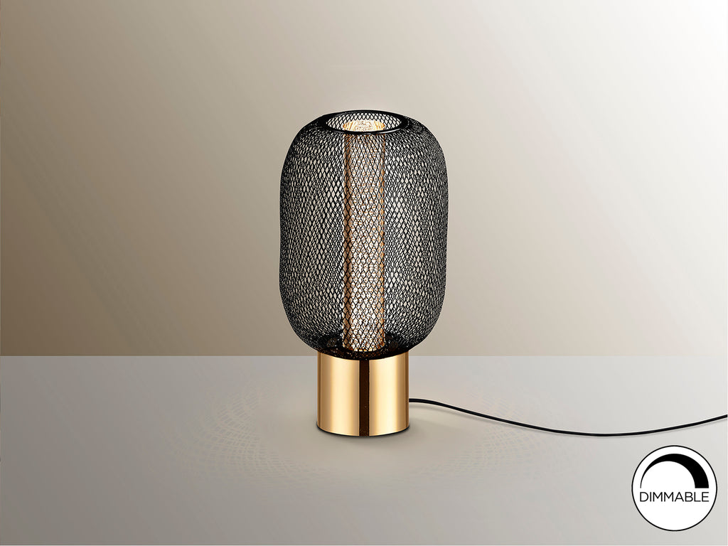 Lámpara Sobremesa Micrón Oro Negro - Schuller - Diseño Moderno | luzguru.com