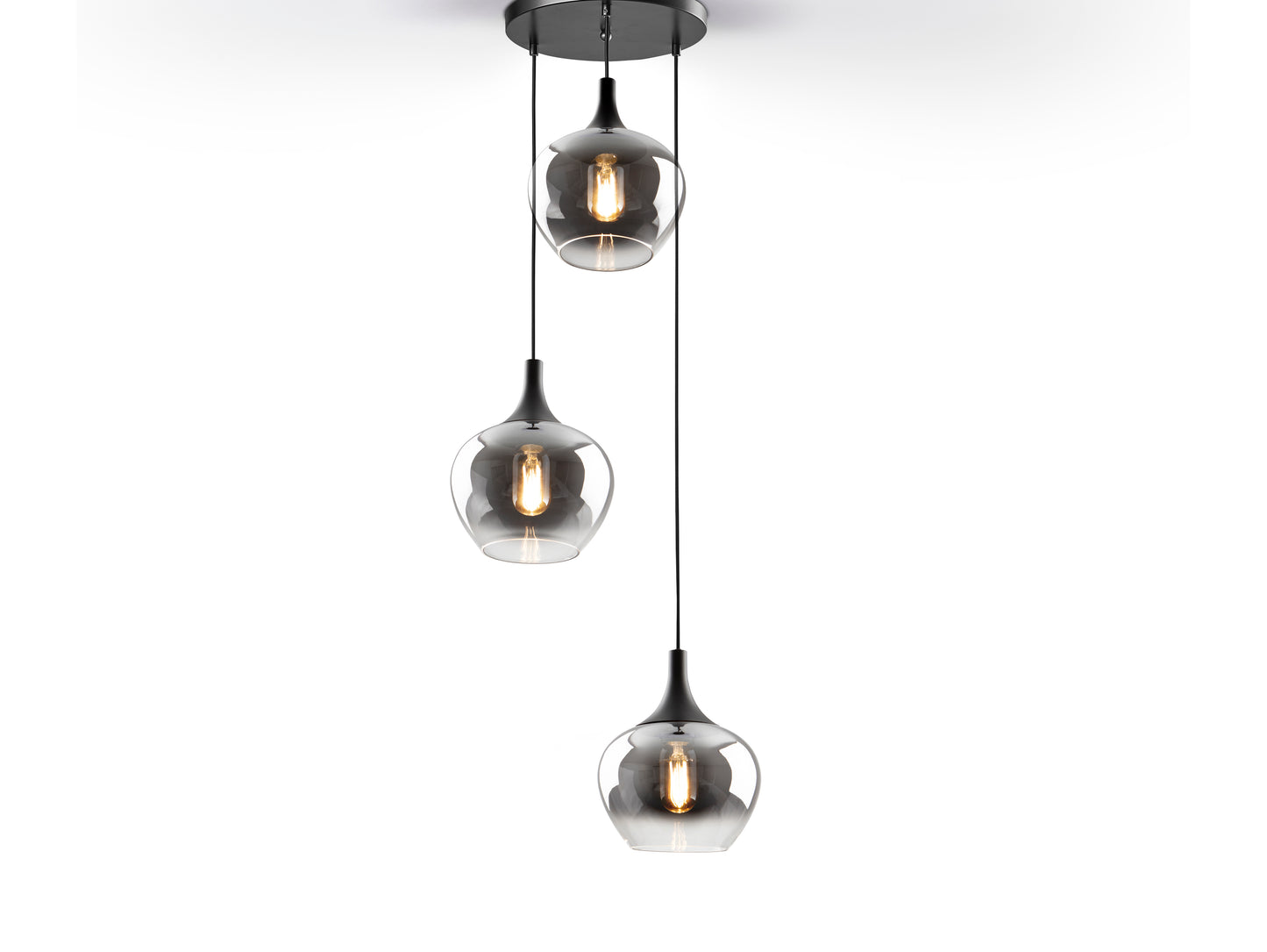 Schuller 614375 - Lámpara OPAX 3 Luces Negro/Smoke - luzguru.com