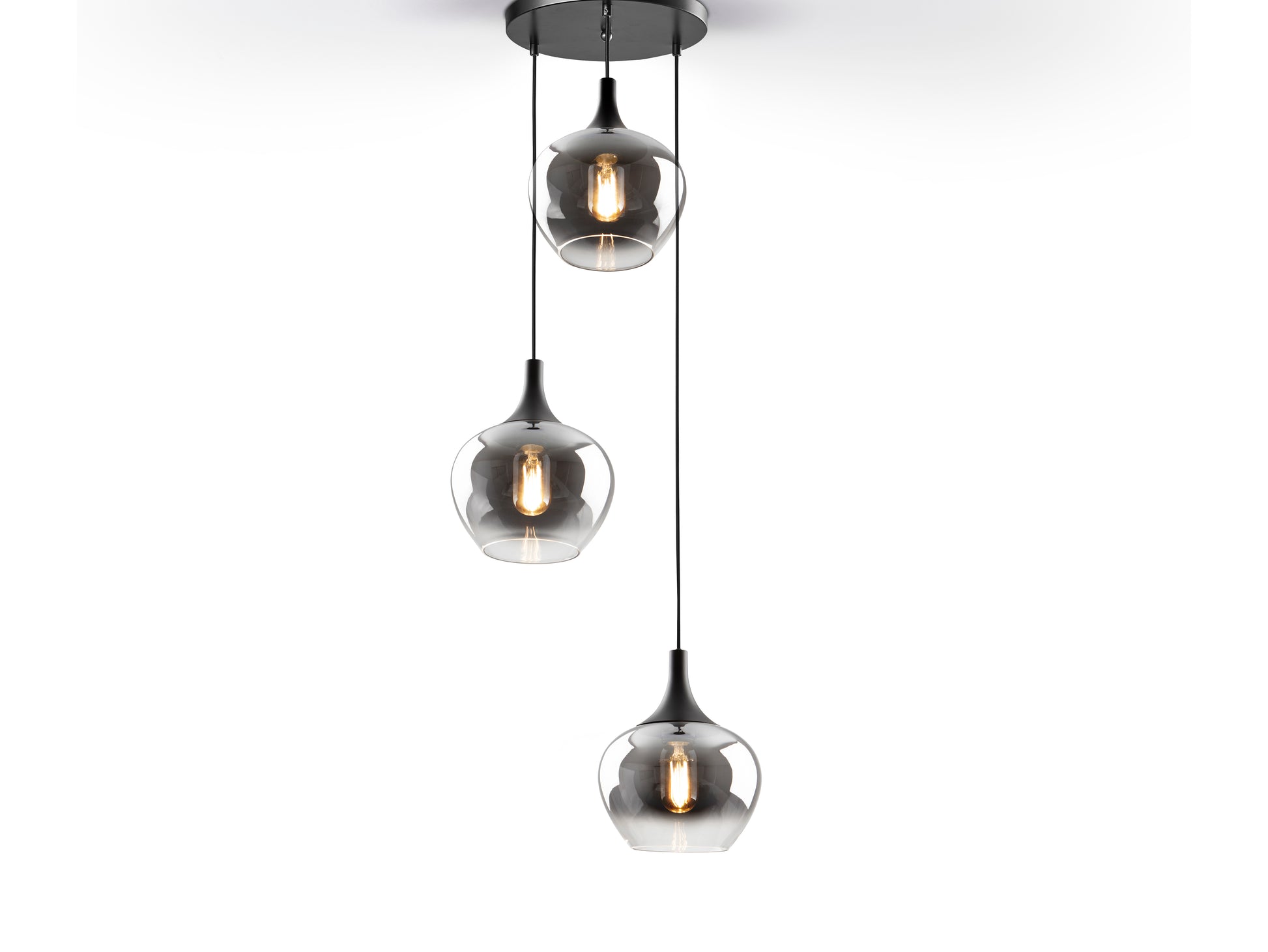 Schuller 614375 - Lámpara OPAX 3 Luces Negro/Smoke - luzguru.com