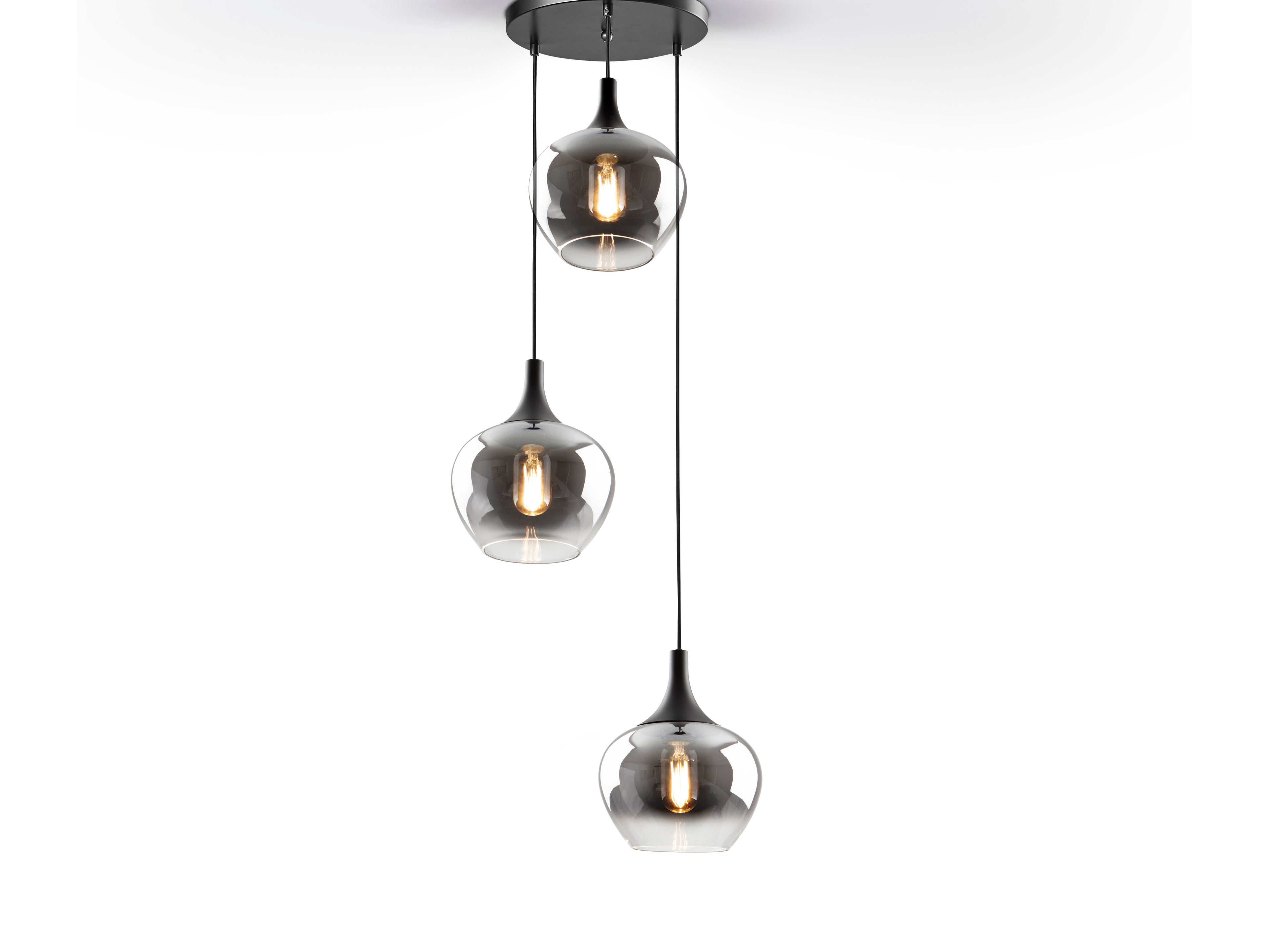 Schuller 614375 - Lámpara OPAX 3 Luces Negro/Smoke - luzguru.com