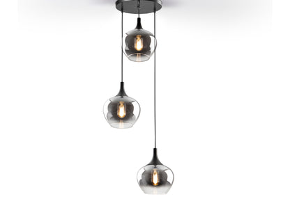 Schuller 614375 - Lámpara OPAX 3 Luces Negro/Smoke - luzguru.com