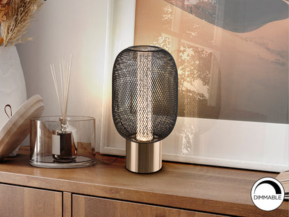 Lámpara Sobremesa Micrón Oro Negro - Schuller - Diseño Moderno | luzguru.com