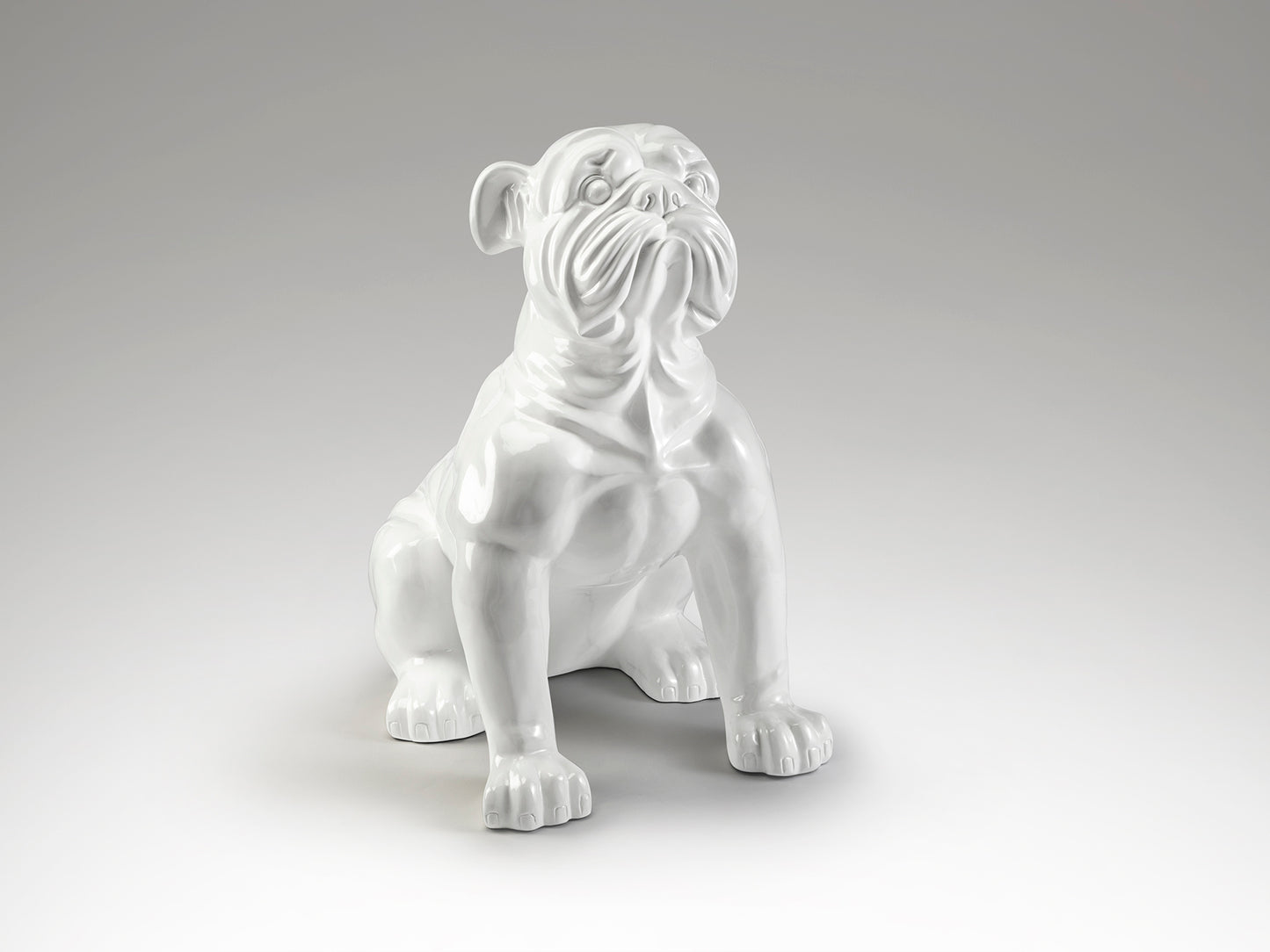 Schuller 738613 - Figura Bulldog Grande Blanca - Colección White Bulldog - luzguru.com