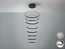Schuller 717694D - Lámpara Ring 8 Aros Negra 4000K Dim - luzguru.com