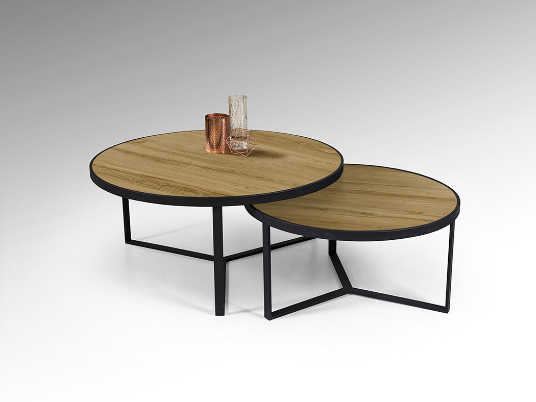 Mesas Auxiliares Naira Negro Mate - Schuller - Calidad Premium | luzguru.com