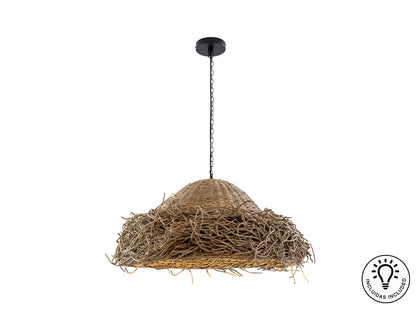 Schuller 196855 - Lámpara colgante Maui - Negro y Natural - luzguru.com