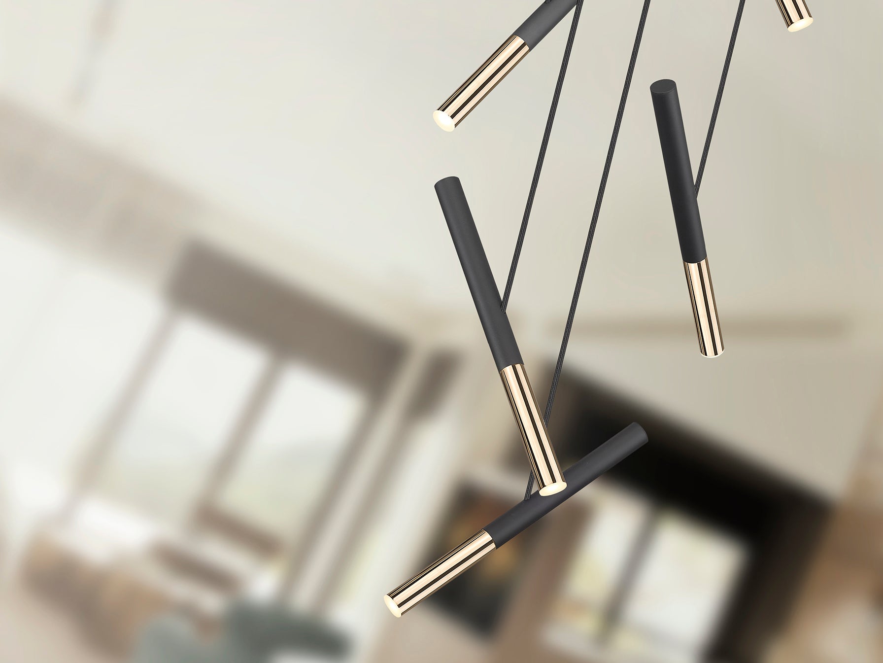 Lámpara Moderna Negro Oro - Schuller Edna - Calidad Premium | luzguru.com