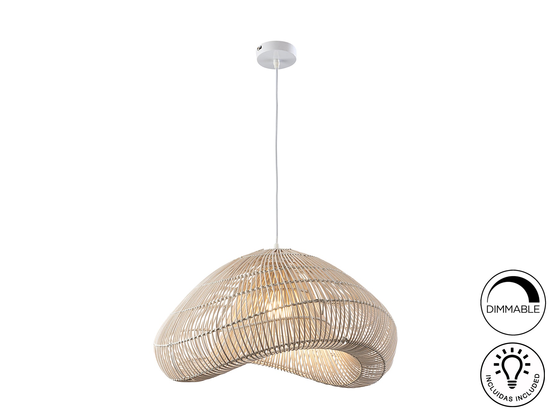 Lámpara Ratán Schuller Sabah - Iluminación elegante para tu hogar | luzguru.com