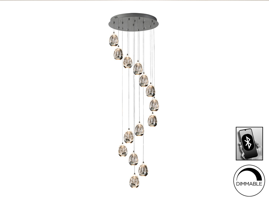 Lámpara de techo Schuller Rocío 785635B - 14 luces LED cromo - luzguru.com