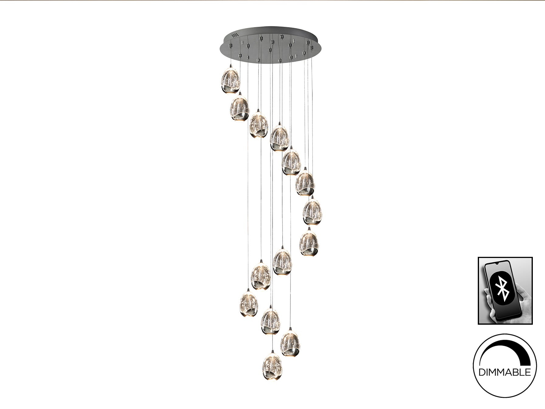 Lámpara de techo Schuller Rocío 785635B - 14 luces LED cromo - luzguru.com