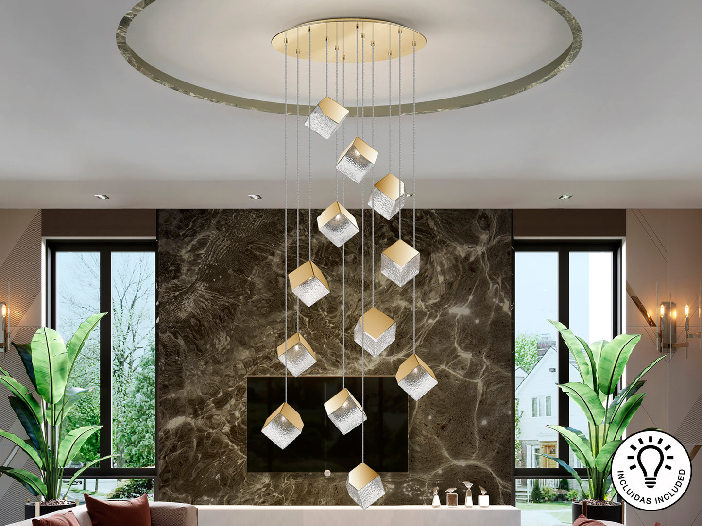 Lámpara de Techo Dorado Priscila - Schuller - Calidad Premium | luzguru.com