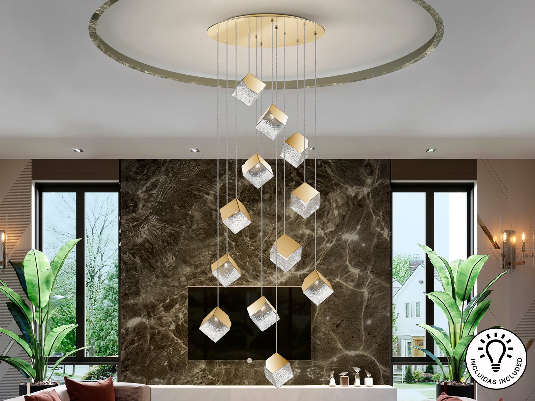 Lámpara de Techo Dorado Priscila - Schuller - Calidad Premium | luzguru.com