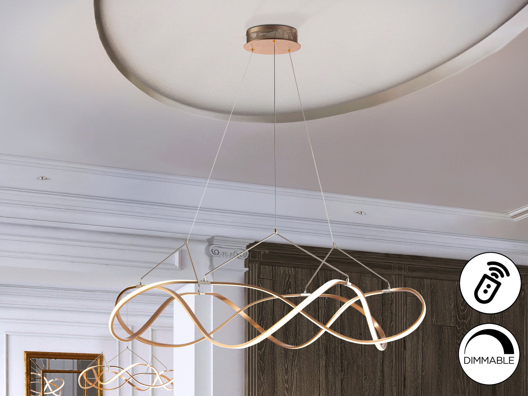 Lámpara LED Moderna Oro Rosa - Schuller Molly | luzguru.com