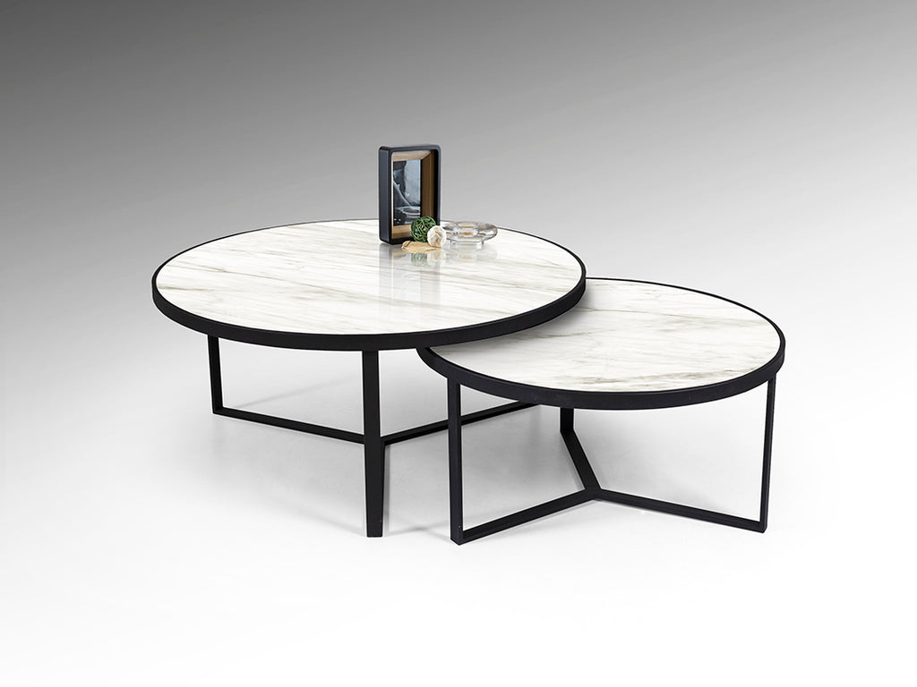 Mesas Auxiliares Naira - Diseño Moderno en Mármol Blanco | luzguru.com